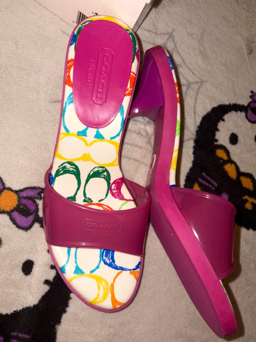 RARE VTG COACH Pink Jelly kitten heels J P613 Women's Size 7.5M - Picture 4 of 8